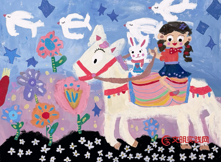 5岁小朋友朱虹仪的作品入选荆州“马年画马”线上展 image.png